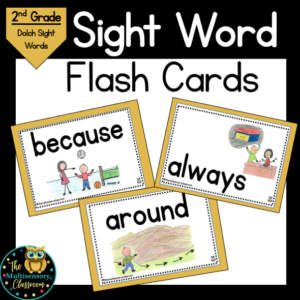 Dolch Sight Words: Second Grade Flash Cards