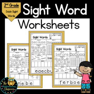 Dolch Sight Words: Second Grade Worksheets