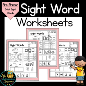 Dolch Sight Words: Pre-Primer Worksheets