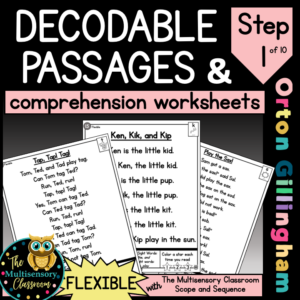 FLEXIBLE Decodable Passages (Orton Gillingham Step 1)