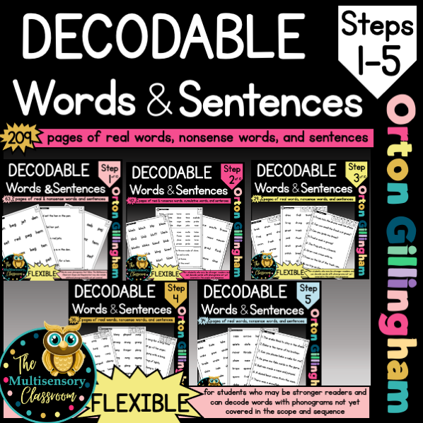 Flexible Bundle Decodable Word Lists and Sentences (Orton Gillingham ...
