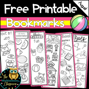 Free Printable Bookmarks: August