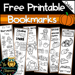 Free Printable Bookmarks: October