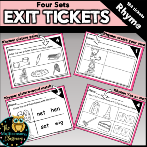 Exit Tickets: Rhyming Words