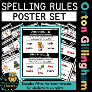 Spelling Rules Posters (Orton Gillingham)