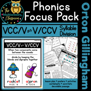 V/CCV and VCC/V Syllable Division (TMC Phonics Focus Pack- 6.3)