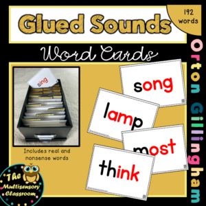 Orton Gillingham Word Cards: Glued Sounds