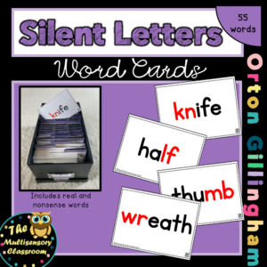 Orton Gillingham Word Cards: Silent Letters